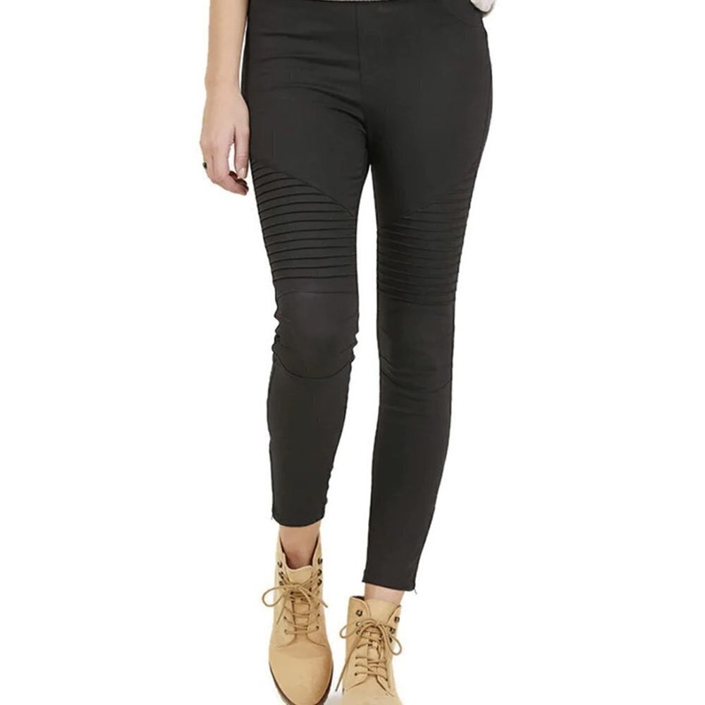 Umgee WASHED MOTO JEGGINGS BLACK